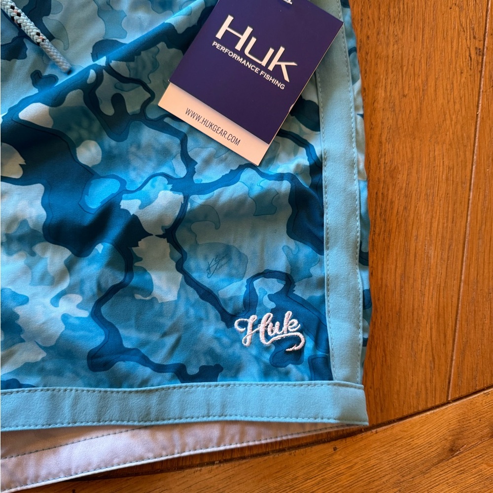 Huk Light Blue Performance Lined Shorts - Picture 2 of 5